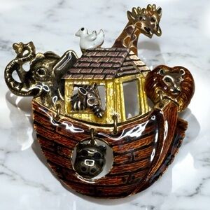 Brooch Don-Lin Vintage Enamel Noah's Ark
